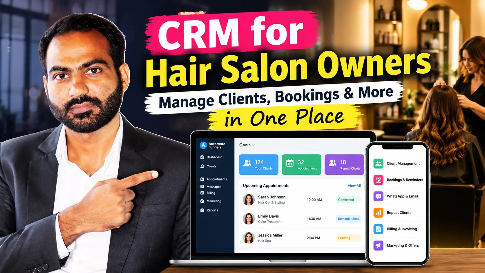 CRM for Hair Salon Owners- Automate Funnels